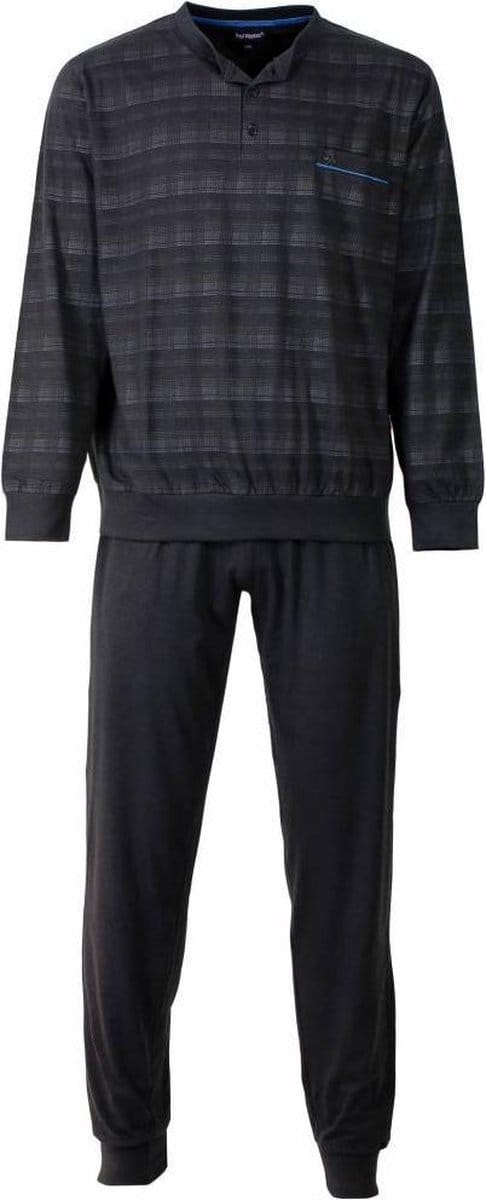 Paul Hopkins Heren Pyjama - Polo Sluiting - Katoen - Grijs - Maat M