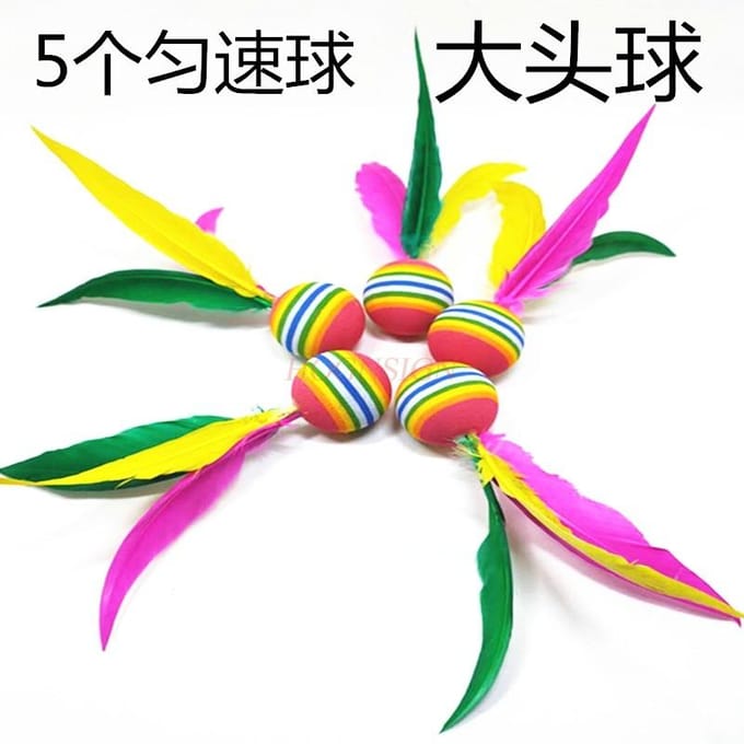 5 Stuks Badminton Grote Kop Regenboog Bal Badminton Racket