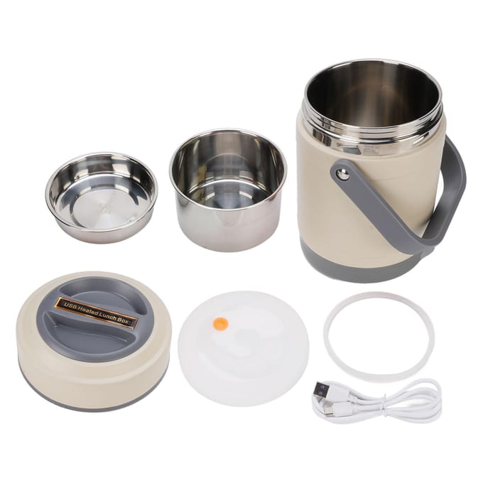 Thermische Kookpot Roestvrij Staal Mini Draagbaar Constante Temperatuur Warmtebehoud Hefpot L gray