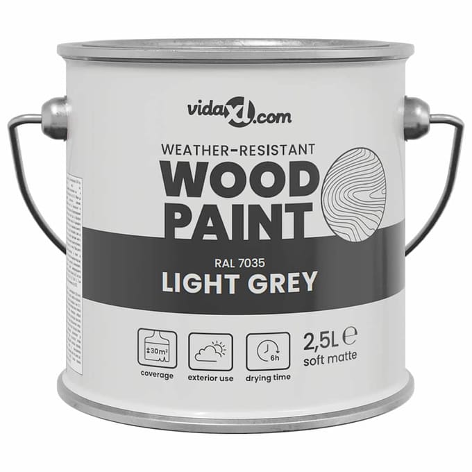vidaXL Houtverf Grijs 2,5 L Wandprint