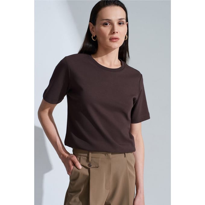 Dames Katoenen Ronde Hals T-Shirt