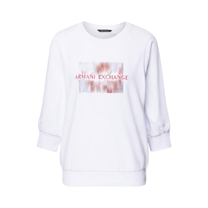Armani Exchange Dames 3/4 Mouwen Sweatshirt (Wit)