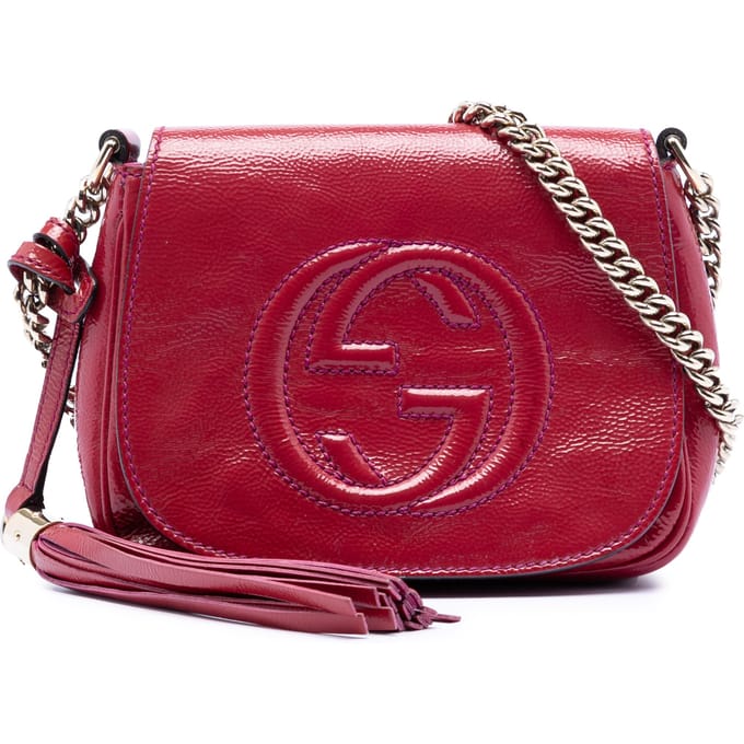 Tweedehands Kleine Patenten Soho Ketting Flap Schoudertas