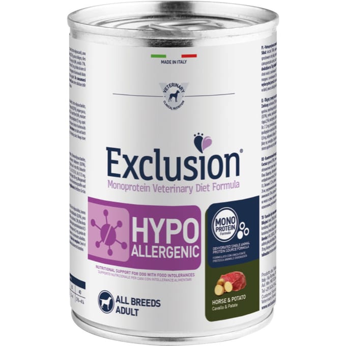 EXCLUSION VETERINARY HYPOALLERGENIC HORSE AND POTATO 5 x 400 gr