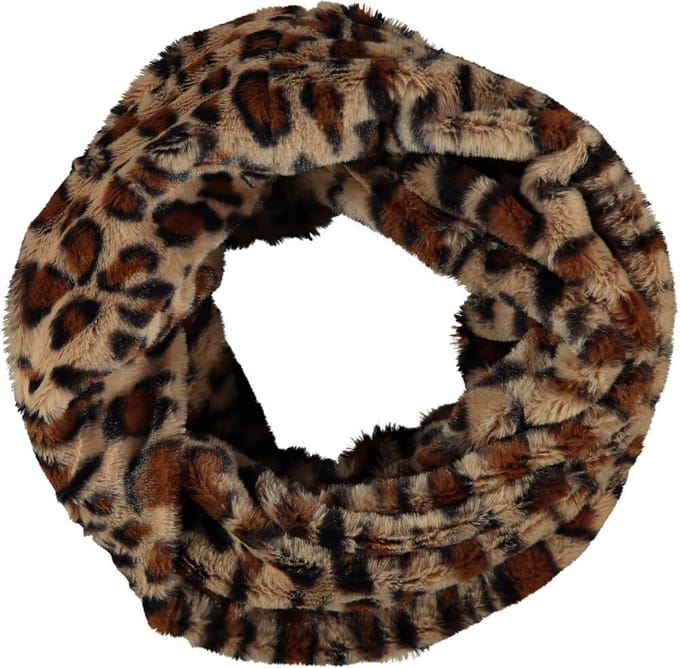 Sarlini Dames Colsjaal – Fluffy Teddy Snood – Panterprint sjaal