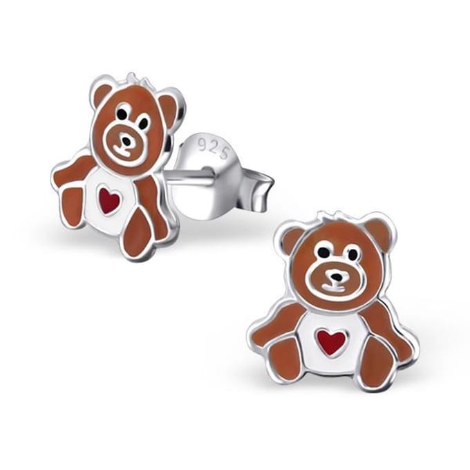 Princess Oorbellen Bear - 925 Zilver E-Coating - Beertje / Dier - ∅8mm
