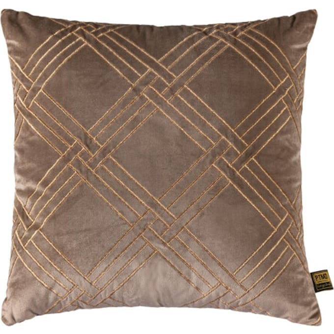 PTMD Cerine Sierkussen - 45x3x45 cm - Fluweel - Bruin