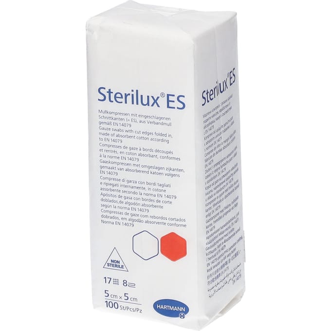 Hartmann Sterilux ES Kompres 8 Lagen 5 x 5cm 418800 100 Compressen