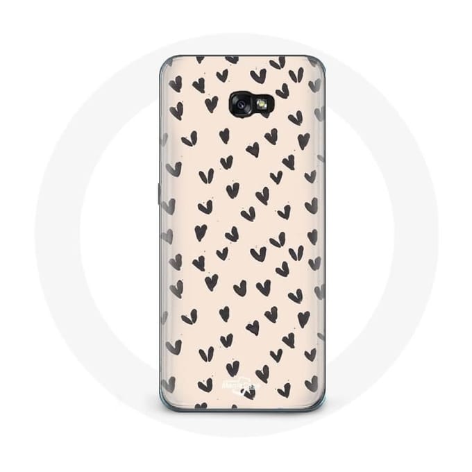 Case voor Samsung A5 2016 Abstracte textuur achtergrond zwarte harten
