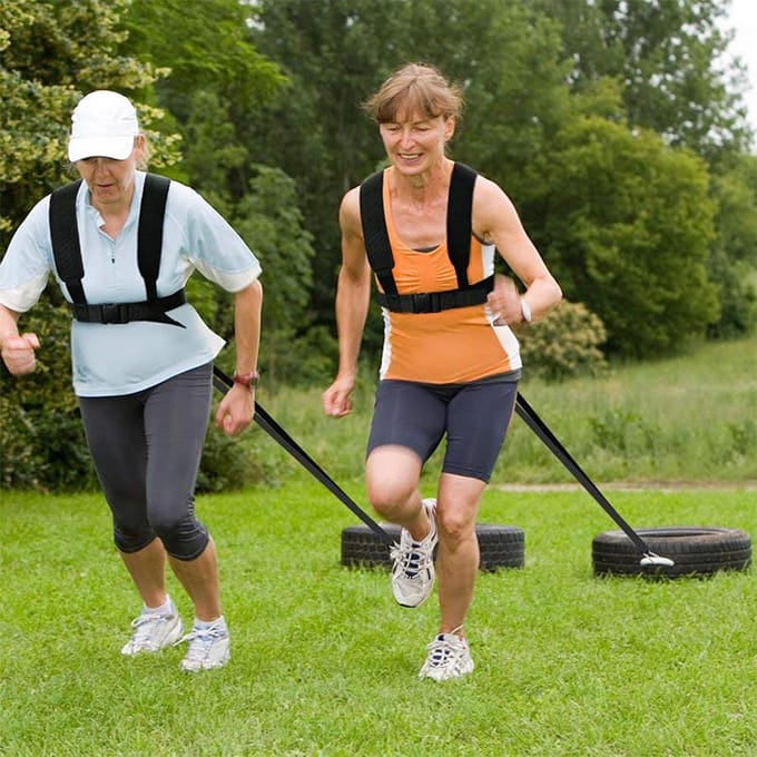 Verstelbare trainingsband Weerstand elastische band Hardloopveiligheid Trainingstouw Slee harnas Band zwart