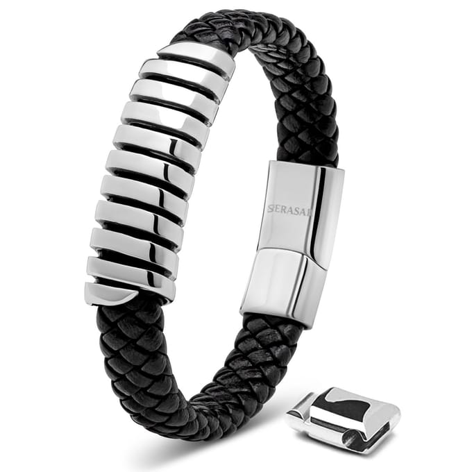SERASAR Manchetarmband Heren [Helix] - Zilver 20cm - Inclusief Sieraden Geschenkdoos