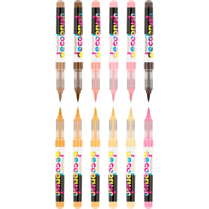 Karin - Pigment DecoBrush Acrylmarkers - set van 12 - Nude Colors
