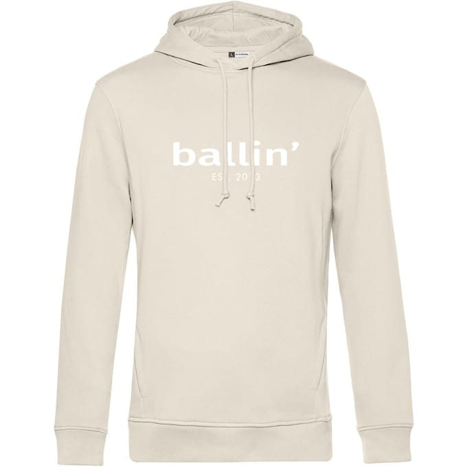 Heren Hoodies met Ballin Est. 2013 Basic Hoodie Print - Beige - Maat M