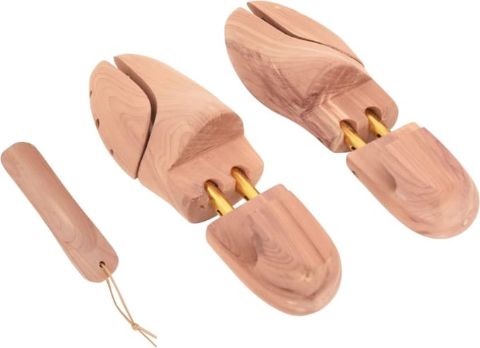 vidaXL - Schoenspanner - met - schoenlepel - EU - 40-41 - massief - cederhout