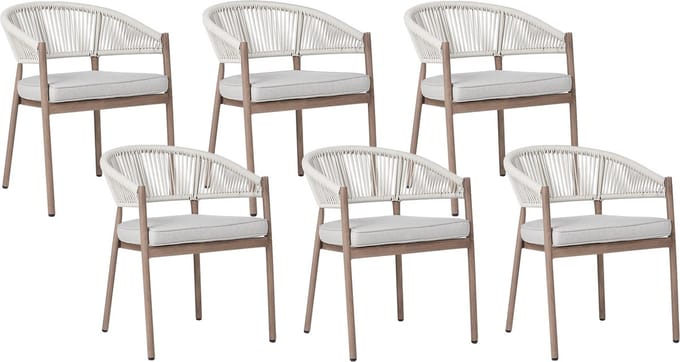 FLAVIA - Tuinstoelen set van 6 - Taupe - Aluminium