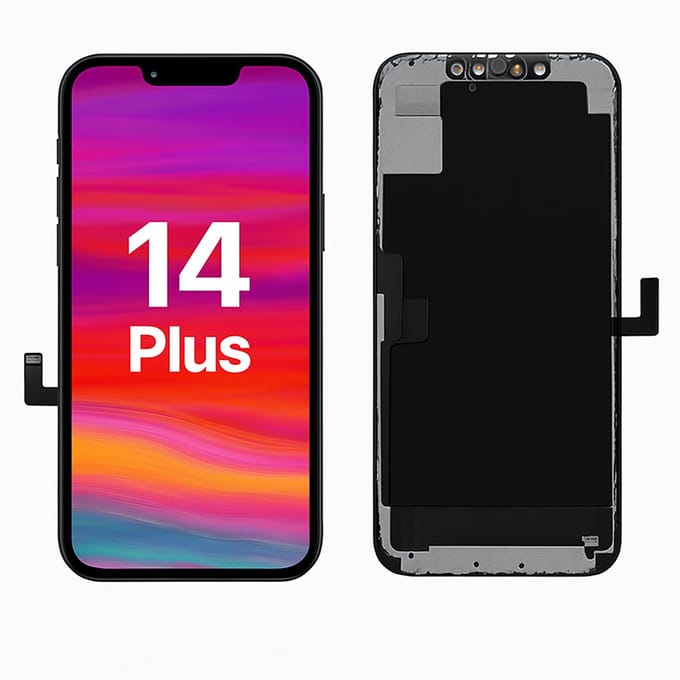 LCD Scherm Geschikt Voor IPhone 14 Plus (14+) Met Front Camera Frame | Hoge HD+ Kwaliteit Display