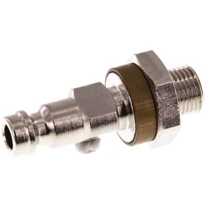 Vernikkeld Messing DN 5 Bruin-Coded Luchtkoppeling Insteeknippel G 1/8 inch Buitendraad - CLP5-M-BN-BRO-P-CD-018