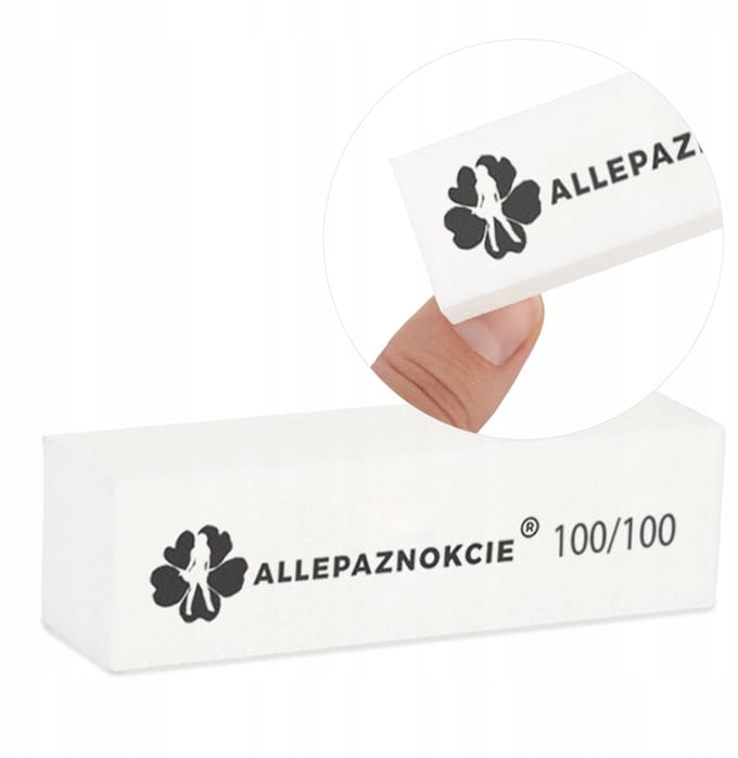 Witte Nagel Buffer Blok 100/100 - Professioneel Polijstblok