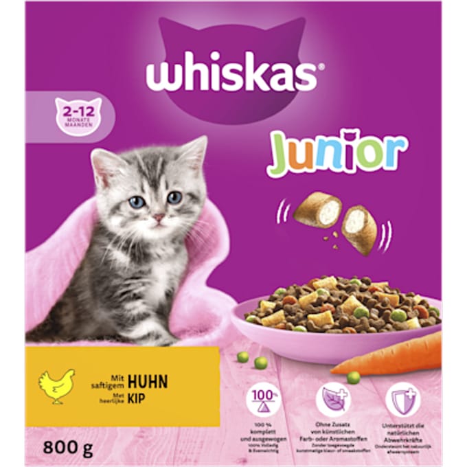 Whiskas Brokjes Junior - Kattenvoer - Kip 800 g