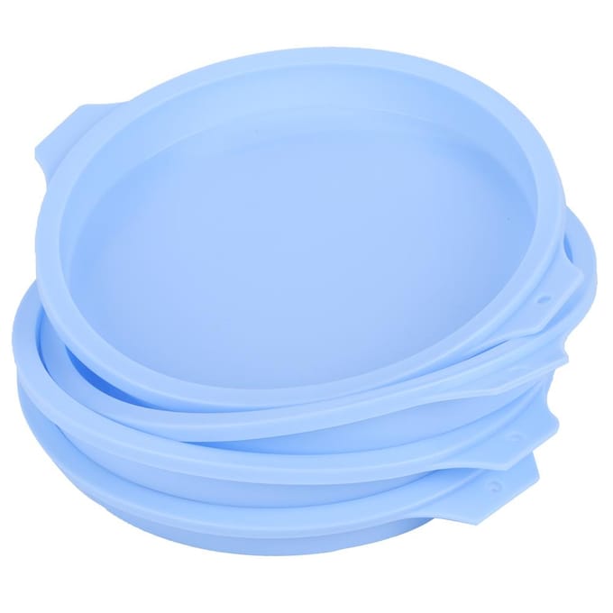 8 Inch Siliconen Ronde Vorm Taartvorm Bakplaat Plaat Accessoires voor Kleurrijke Taart 4 Stuks Blauw white