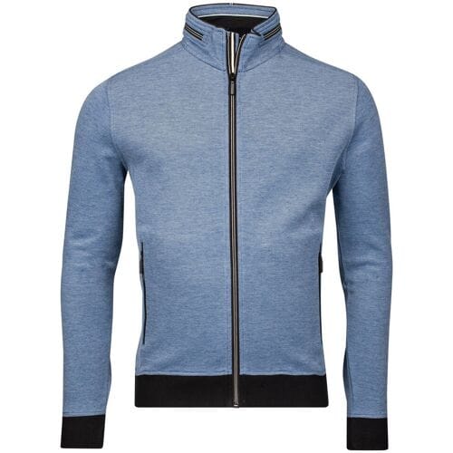 Baileys Vest Sweat Cardigan Zip Two-Tone Oxford Doubleface Jacquard Interlock Cobalt / male
