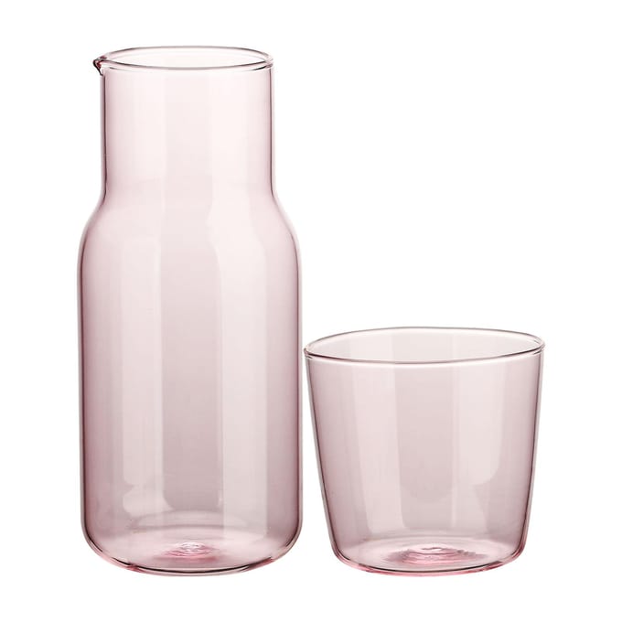 (Roze kan: 520ml, beker: 280 ml) Glazen waterkan Type 3