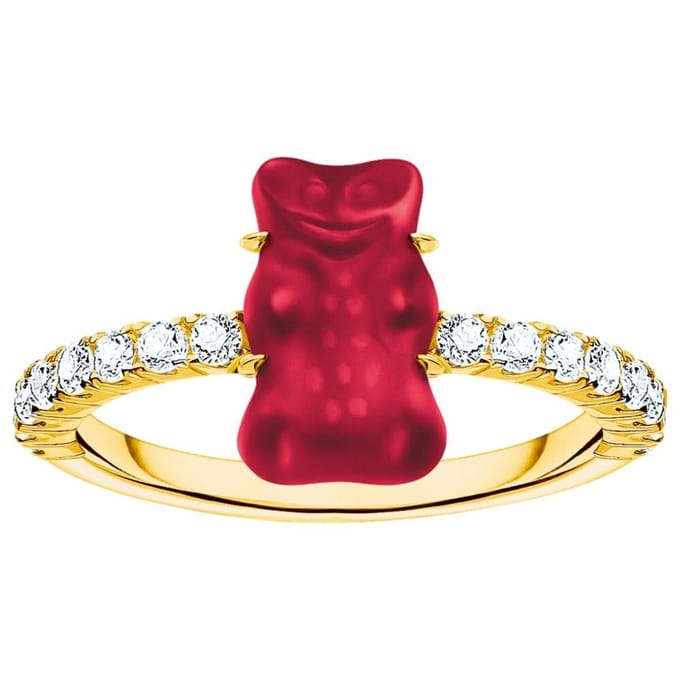 Thomas Sabo - TR2459-414-10-56 - Ring - 925 zilver - Dames - Goldbär rood - Ringmaat 56