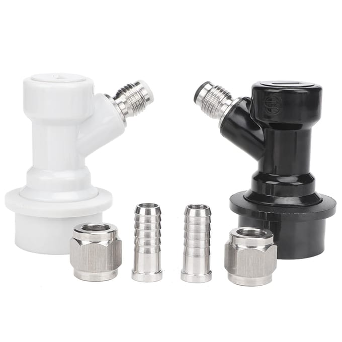 4 STUKS Schroefdraad Kogelvergrendeling Keg Fittingen Plastic Connector met Adapter Klem black