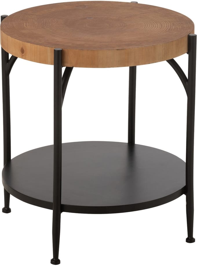 J-Line bijzettafel Bio - hout/ijzer - zwart/naturel