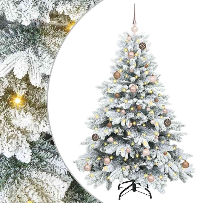 vidaXL - Kunstkerstboom - met - 150 - LED - met - standaard - Wit - 150 - cm - PE - en - PVC