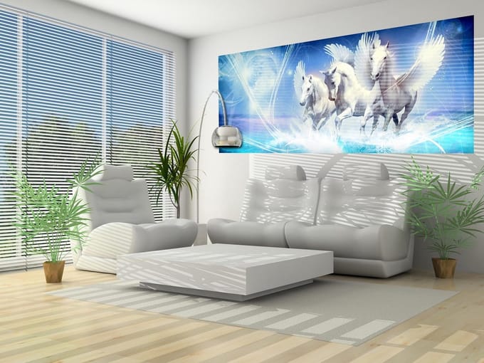 Winged Horse Pegasus Blue Photo Wallcovering
