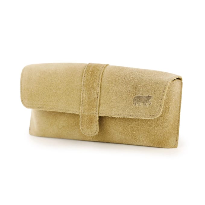 Bear Design Weta Suede Leren Brillenkoker - Bisquit