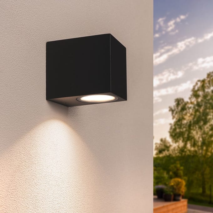 Ledvion - LED Wandlamp San Diego - GU10 - IP54 - Zwart