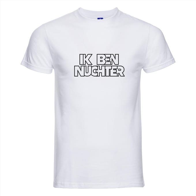 Ik ben nuchter T-shirt - 100% Katoen - Maat M - Classic Fit - Wit