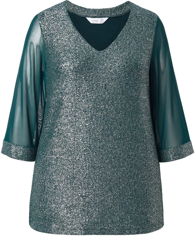 MIAMODA - Dames - T-shirt A-lijn - Donkergroen - Maat 44