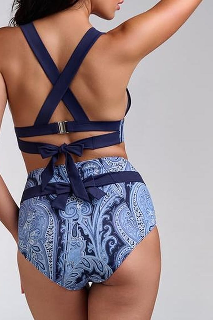 Marlies Dekkers Cache Coeur Paisley Print Briefs Maat: XL | Bikini's Outlet | Dames | Blauw