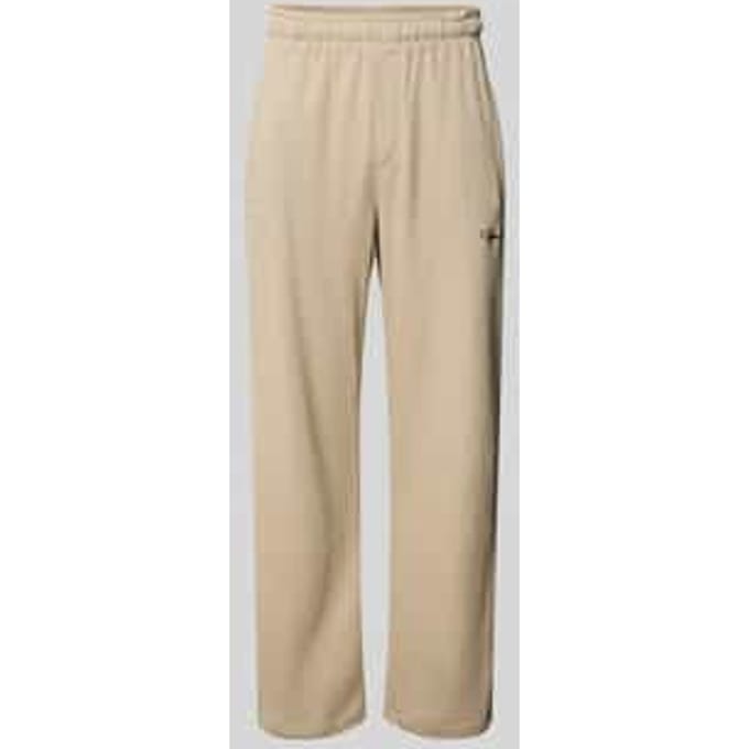 Wide fit sweatpants met logostitching, model 'Rib'