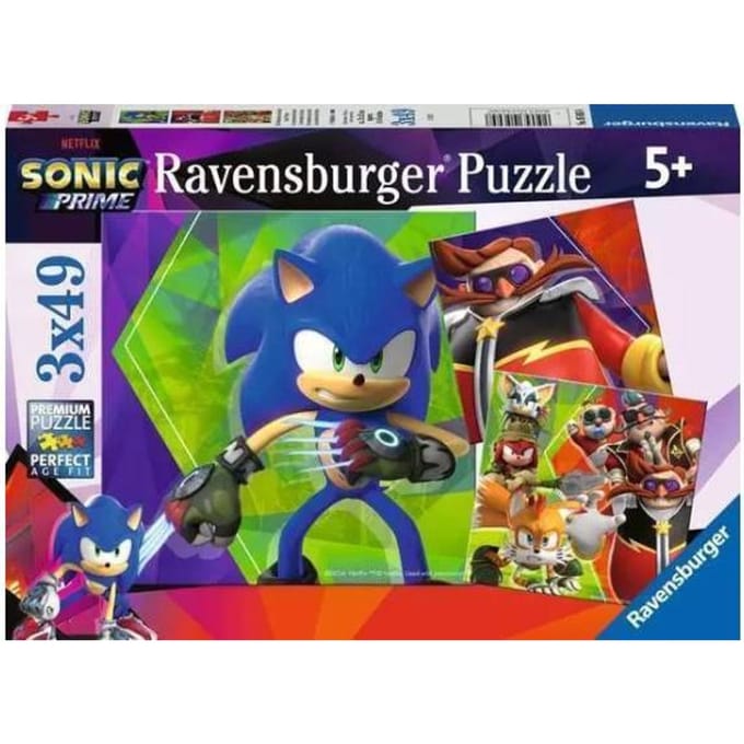 Ravensburger puzzel Sonic Prime - Legpuzzel - 3x49 stukjes