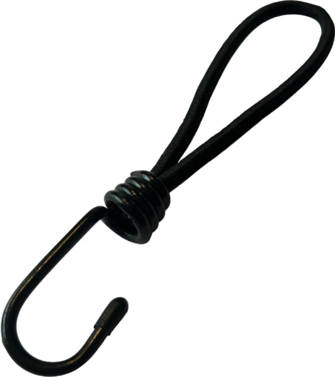 Spanelastiek met haak - 25 st - 18cm - Zwart - tent - boot - schaduwdoek