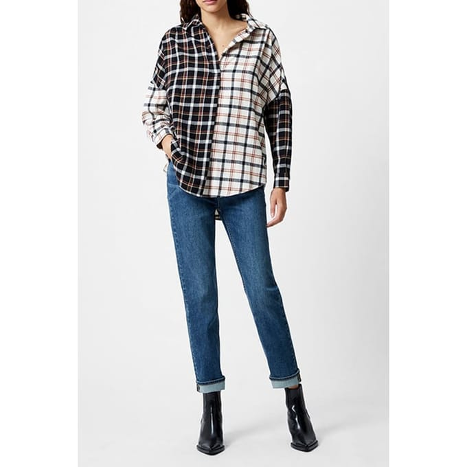 French Connection Mixed Flannel Check Popover Black Taglia: 6 | Magliette intime Outlet | Donna | Nero