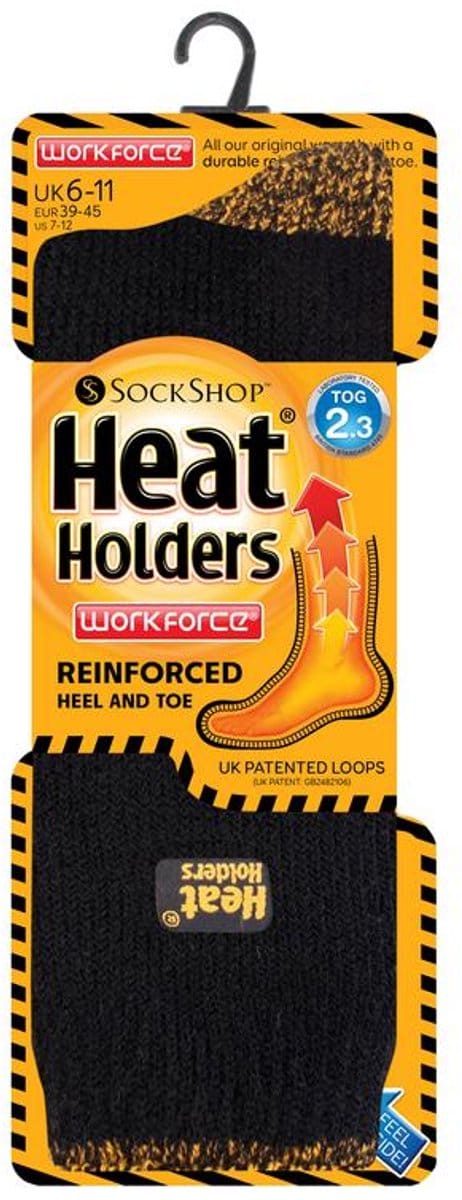 Heat Holders Mens workforce socks maat 6-11 black 1 Paar