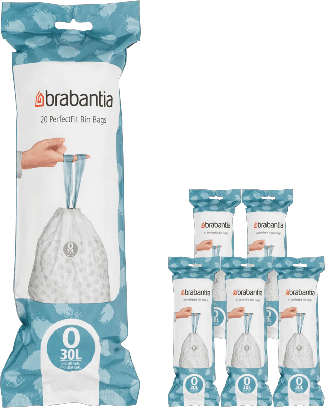 Brabantia PerfectFit Vuilniszakken - 30 l - Code O - 6 rollen x 20 stuks