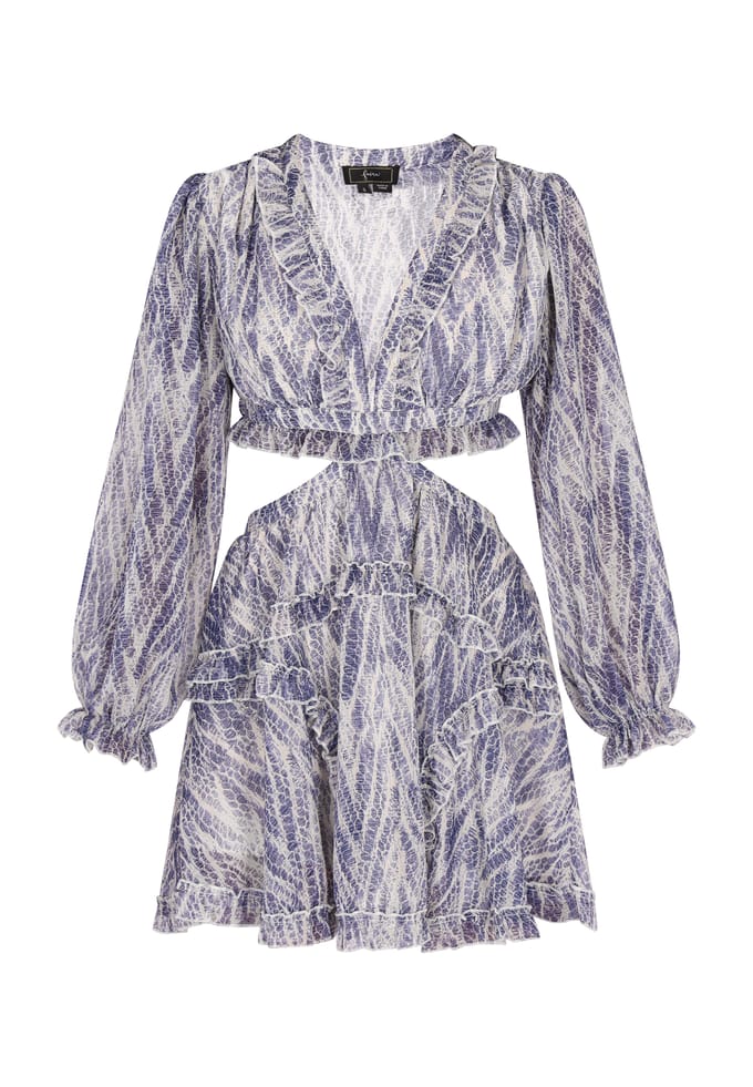 Faina Jurk Dames Blauw Veelkleurig