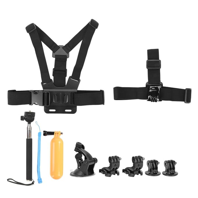 6 in 1 Universele Actiecamera Accessoires Kit voor Gopro Hero 7 5 6 Sportcamera's black