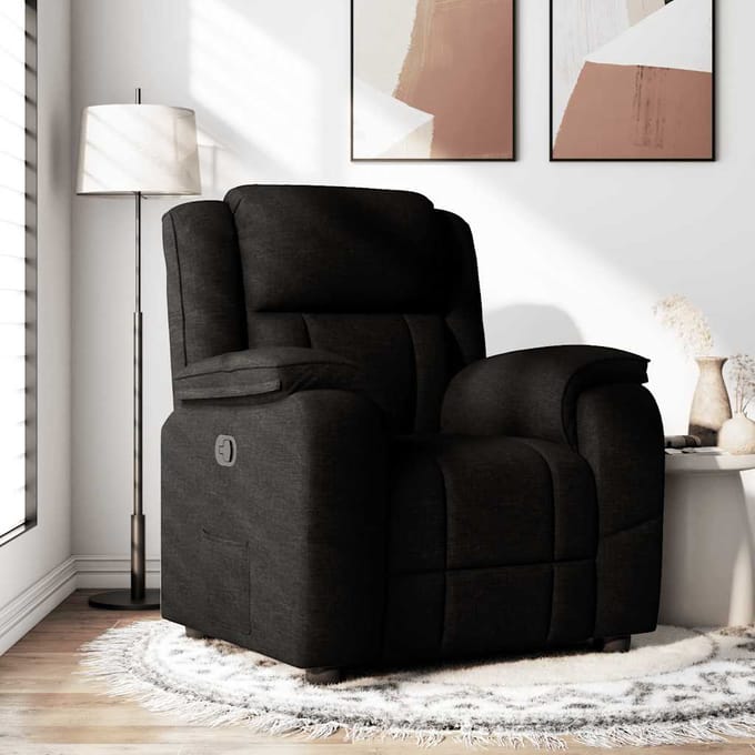 vidaXL - Fauteuil - verstelbaar - stof - zwart