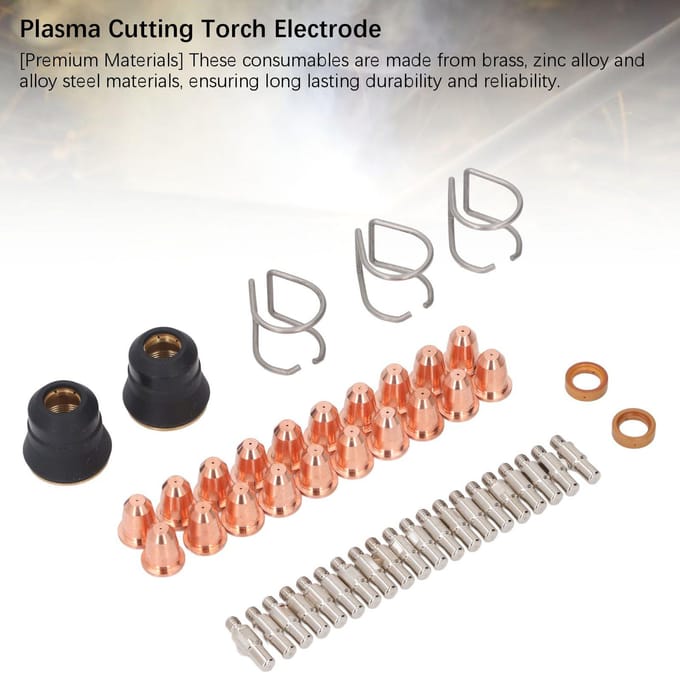 Kit d'accessoires de torche coupeur plasma 47 pièces PR0010 Électrode PD011608 Buse Pointe Capuchon de protection Entretoise
