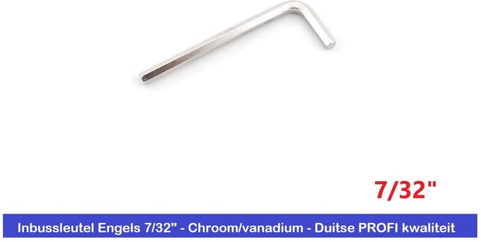 INBUSSLEUTEL 7/32" ENGELSE MAAT - CHROOM VANADIUM - 5,5563 MM - STIFTSLEUTEL - DUITSE KWALITEIT - ATHLET