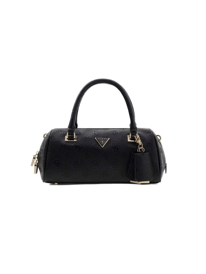GUESS handtas schoudertas Cresidia II Box Satchel Black Logo zwart
