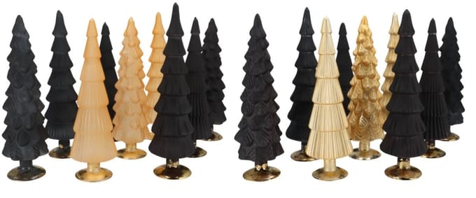 Twinkle black glass tree matt ass 9x25cm - 1 stuk