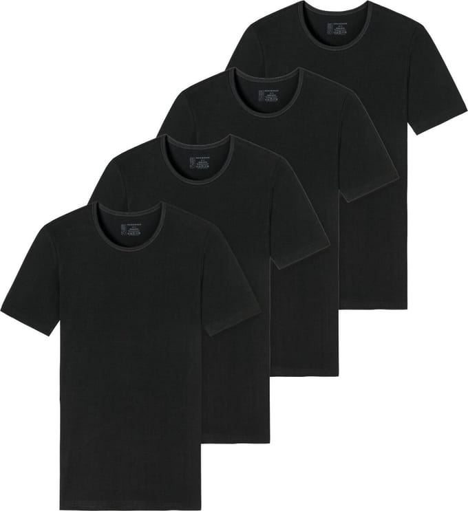 Schiesser Heren t-shirt met ronde hals 4 pack - 95/5 - Cotton